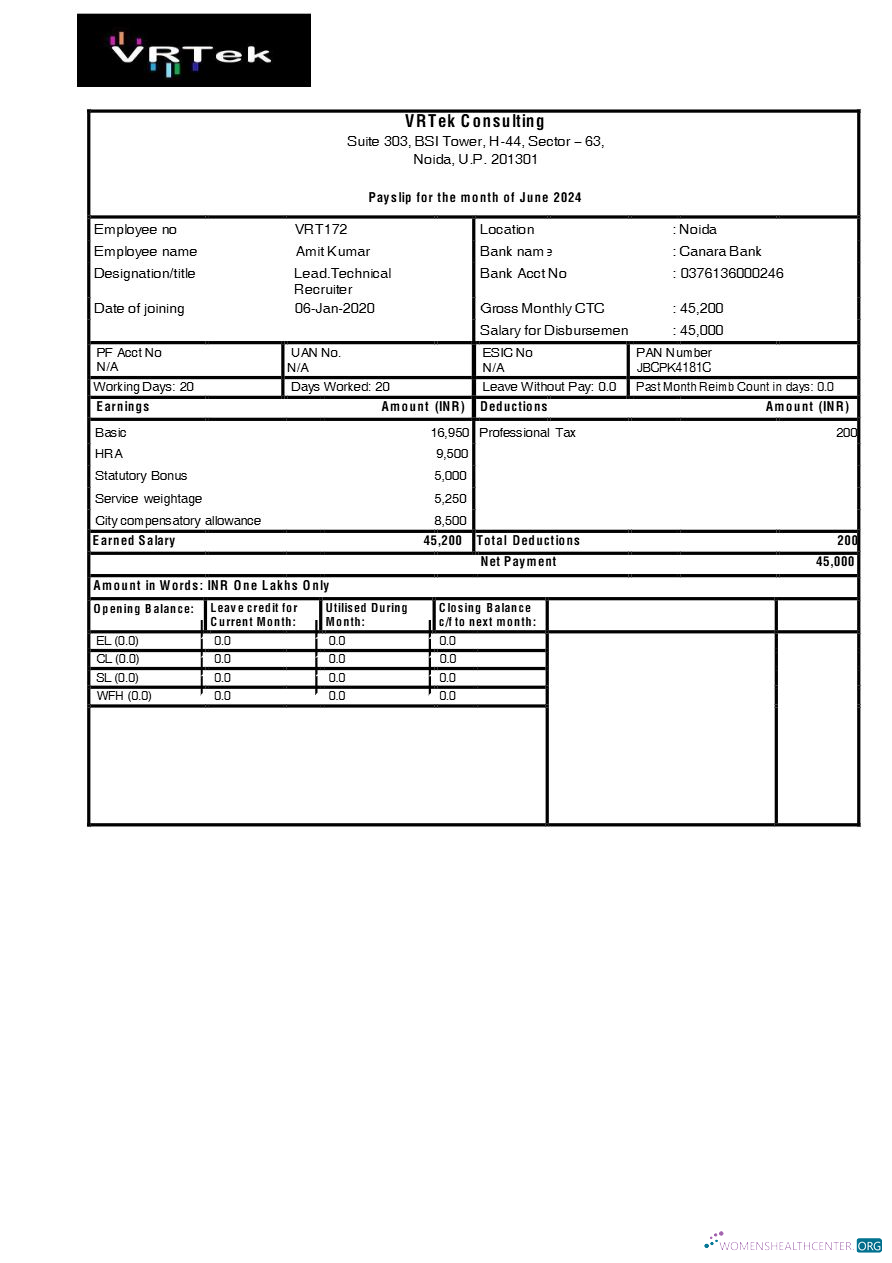 Download VRTek Consulting payslip template in Word and PDF formats.pdf, 1 Photoshop template